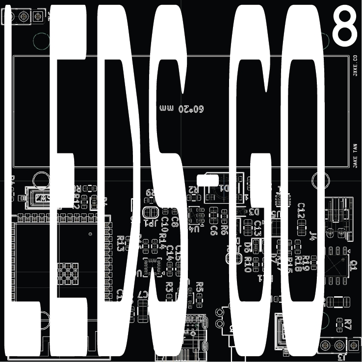 LEDS GO 8 printed circuit board with ESP32-S3, IMU and LED matrix connections